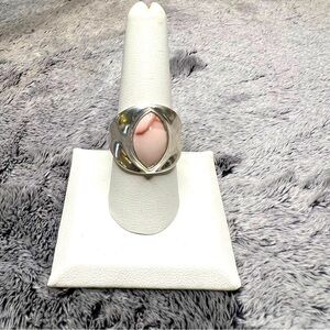 Carolyn Pollack Relios Pink Rhodonite Sterling Silver Ring